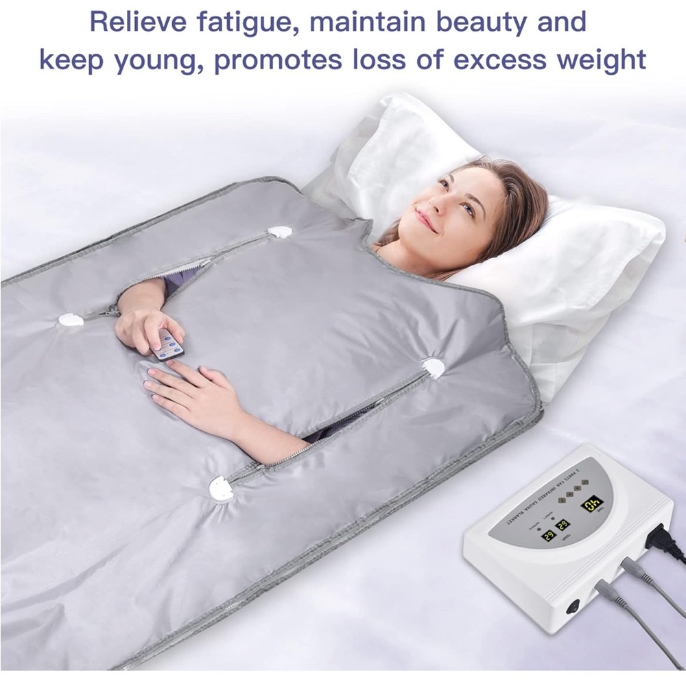 Gray Sauna Blanket with Control Unit